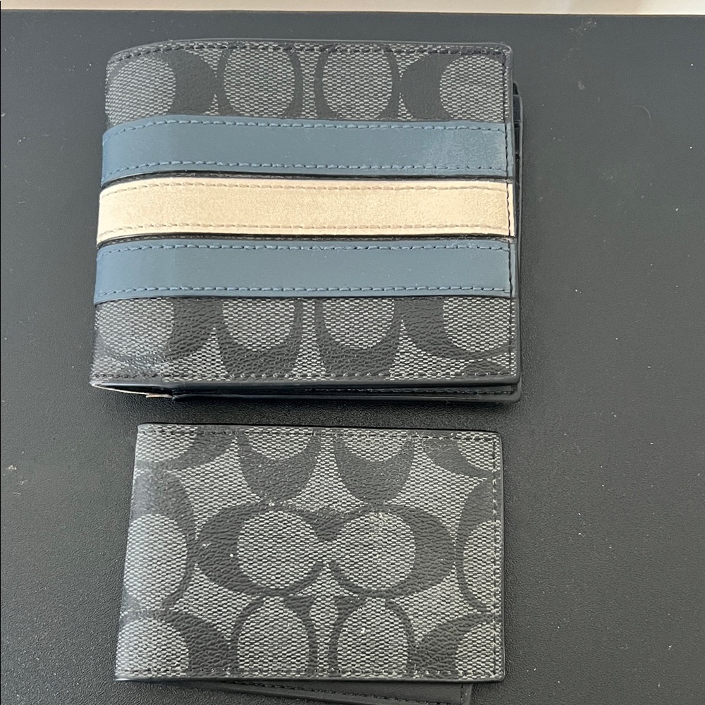 Coach Varsity Men's Black, Blue, Chalk and Gray Card Holder Set *Accepting Off*
